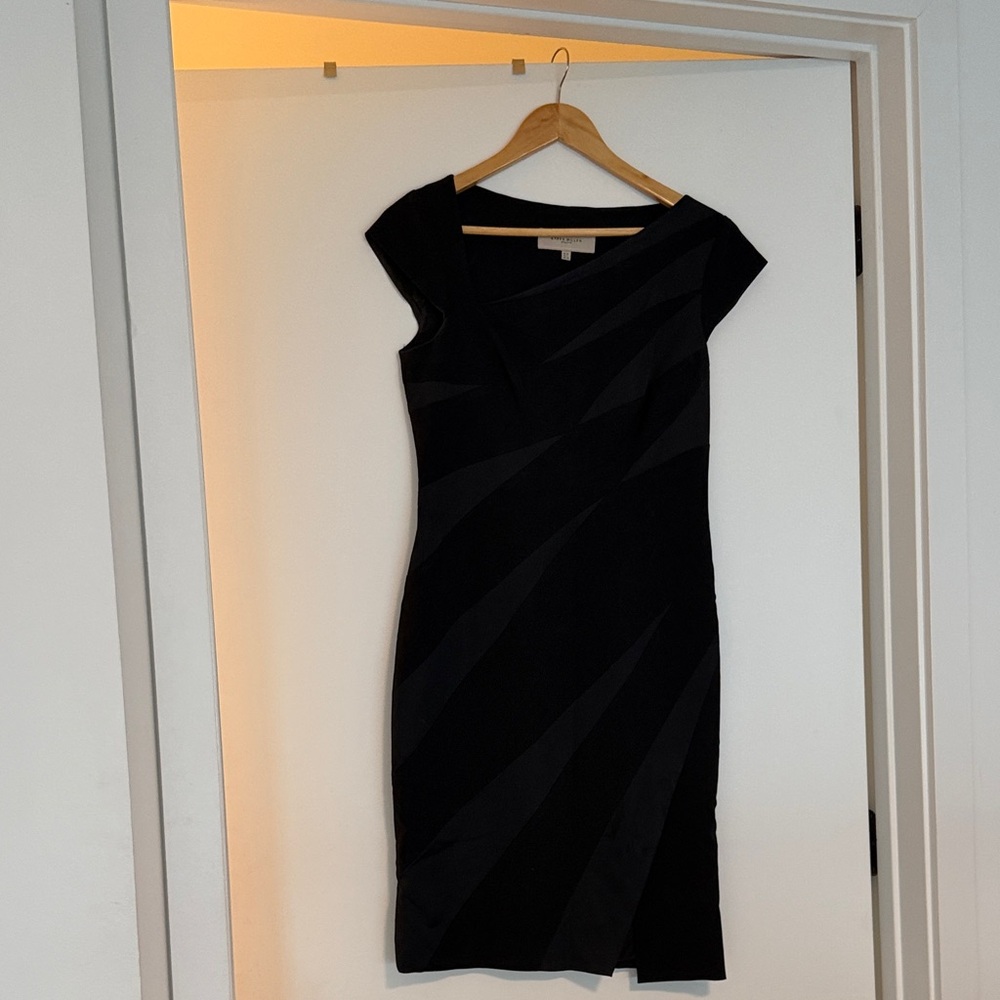 Karen Millen Black Cap Sleeve Midi Dress
